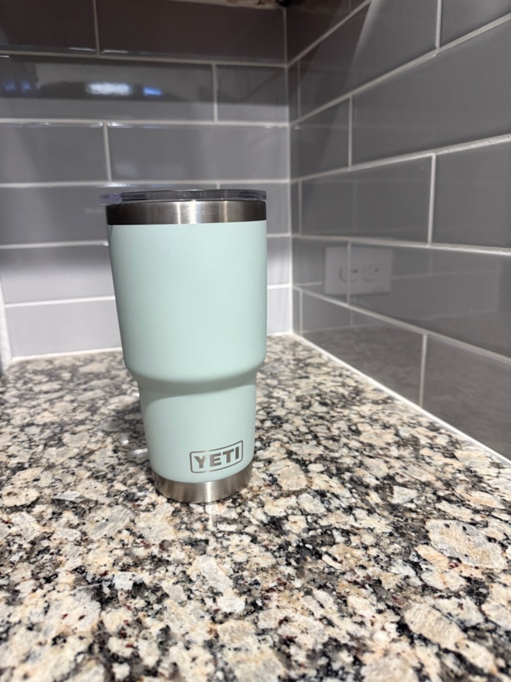 Yeti Rambler Tumbler in Sage Brush Green with Stainless Accents